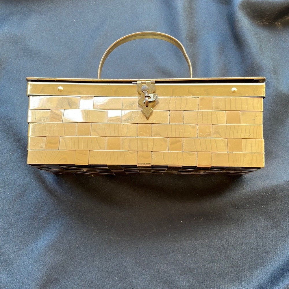 Vtg 50s/60s Dorset Rex Fifth Avenue Box Purse~Handbag~Gold Tone~Metal Weave~READ